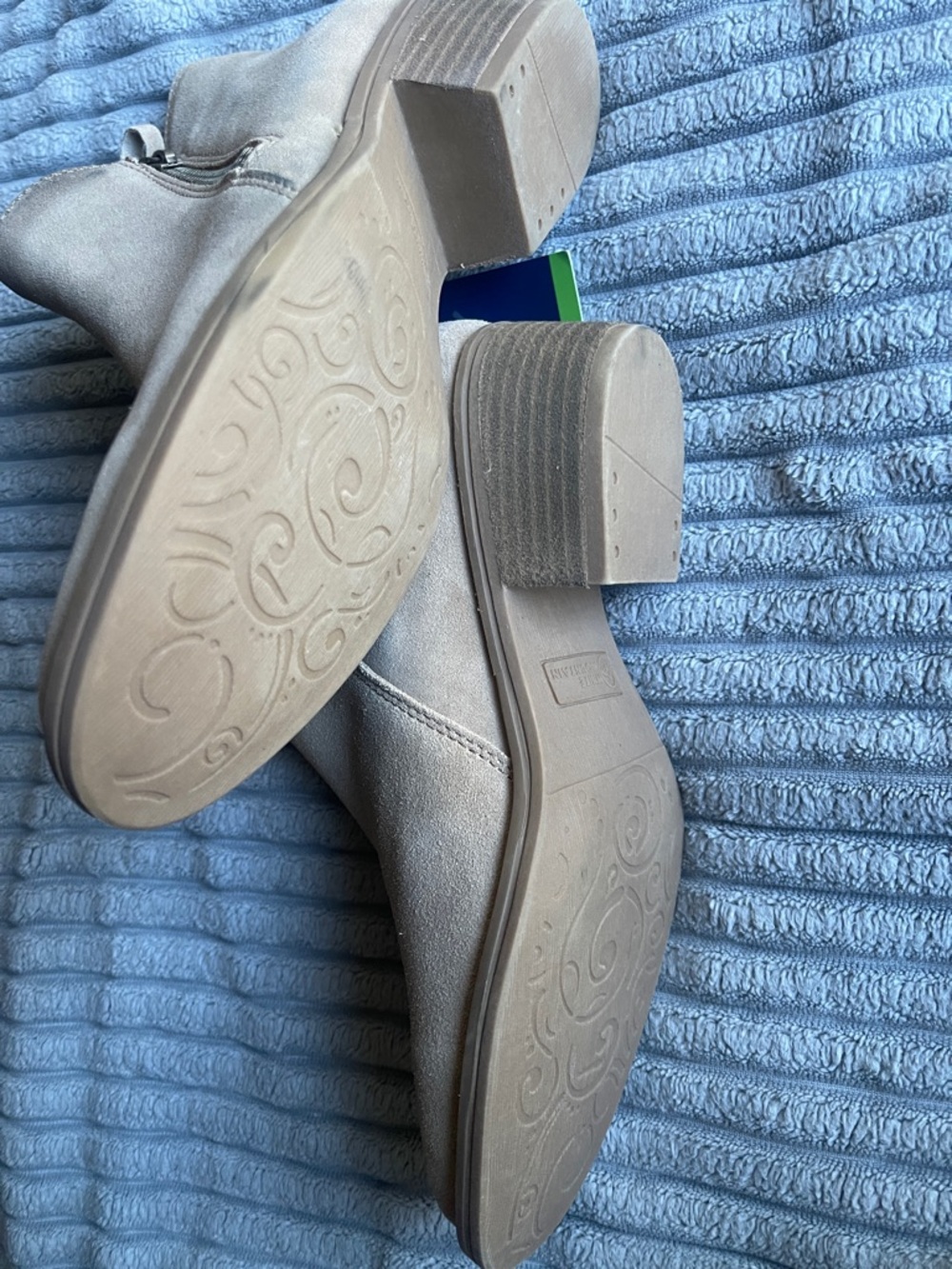 White Mountain Taupe Suede Side-Zip Ankle Booties - Picture 5 of 6
